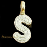 Custom S Letter VVS Diamond hip-hop Pendant 14K Solid Gold - 2.58 CTW