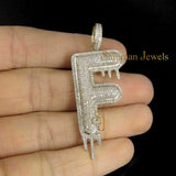 Custom Letter F Natural Diamond Pendant - 3.00 CTW