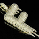 Custom Letter F Natural Diamond Pendant - 3.00 CTW