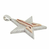 Star Shaped Diamond Pendant Gold VVS - 4.27 CTW