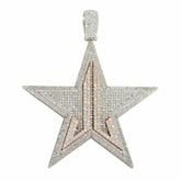 Star Shaped Diamond Pendant Gold VVS - 4.27 CTW