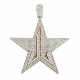 Star Shaped Diamond Pendant Gold VVS - 4.27 CTW