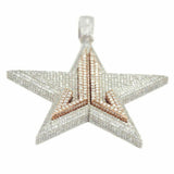 Star Shaped Diamond Pendant Gold VVS - 4.27 CTW