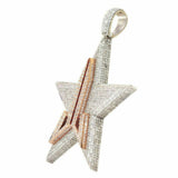 Star Shaped Diamond Pendant Gold VVS - 4.27 CTW