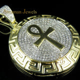 Egyptian ANKH CROSS Moissanite Pendant - 2.13 CTW