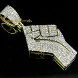 Men's FIST Pendant 14k solid gold - 1.66 CTW