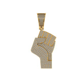 Men's FIST Pendant 14k solid gold - 1.66 CTW