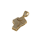 Men's FIST Pendant 14k solid gold - 1.66 CTW