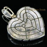 Heart shaped Diamond Pendant 14k Solid Gold - 2.57 CTW