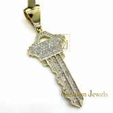 Key Diamond Pendant 10k Solid Gold - 0.75ctw