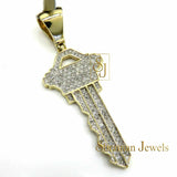 Key Diamond Pendant 10k Solid Gold - 0.75ctw