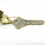Key Diamond Pendant 10k Solid Gold - 0.75ctw