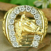 Luxury Diamond Horseshoe Ring in 14k Solid Gold