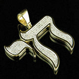 Custom CHAI Diamond Pendant 10K solid Gold - 0.91 CTW