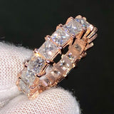 Custom Princess Diamond Ring 14k Solid Gold - 7.04 CTW