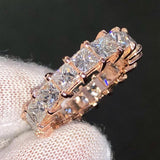 Custom Princess Diamond Ring 14k Solid Gold - 7.04 CTW