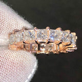 Custom Princess Diamond Ring 14k Solid Gold - 7.04 CTW