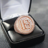 Custom number Diamond Ring 14k Solid Gold