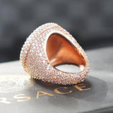 Custom number Diamond Ring 14k Solid Gold