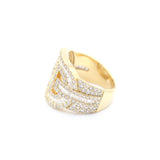 Cuban Diamond Ring 14k Solid Gold