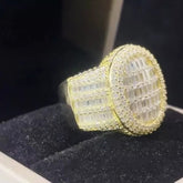 Unisex Baguette Diamond Ring 14k Solid Gold