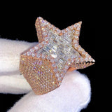 Star 14k solid gold Diamond Men’s Ring