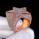 Star 14k solid gold Diamond Men’s Ring