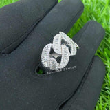 Cuban Diamond Ring 14k Solid Gold