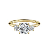 Round Cut Trilogy Engagement Ring