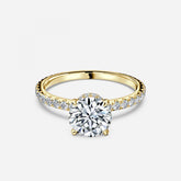 Round Hidden Halo Engagement Ring