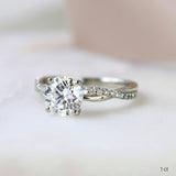Round Cut Diamond Twist Engagement Ring