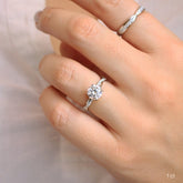 Round Cut Diamond Twist Engagement Ring