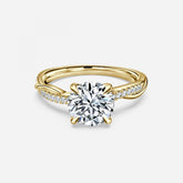 Round Cut Diamond Twist Engagement Ring