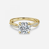 Round Cut Diamond Twist Engagement Ring