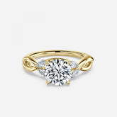 Round & Marquise Cut Diamond Engagement Ring