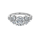 Round Cut Side Stone Engagement Ring