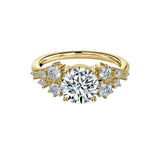 Round Cut Side Stone Engagement Ring