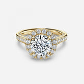 Round Cut Halo Engagement Ring