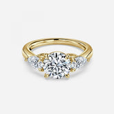 Round & Pear Diamond Engagement Ring