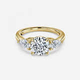 Round & Pear Diamond Engagement Ring