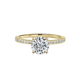 Round Cut Diamond Band Engagement Ring