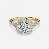 Round Cut Halo Engagement Ring
