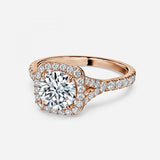 Round Cut Halo Engagement Ring