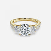 Three stone Gwen Round Engagement Ring