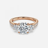 Three stone Gwen Round Engagement Ring