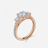 Three stone Gwen Round Engagement Ring