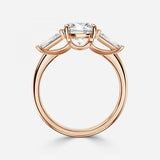 Round & Taper Diamond Engagement Ring