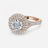 Double Halo Diamond Engagement Ring