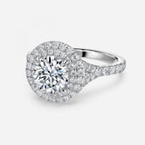 Double Halo Diamond Engagement Ring