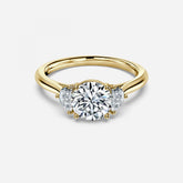 Half Moon 3 Stone Engagement Ring